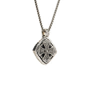 Sterling Silver Large Cushion Celtic Cross  Pendan