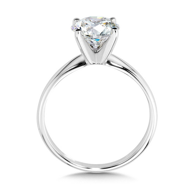 White 14 Karat Solitaire Ring With One = 3.01Ct Ro