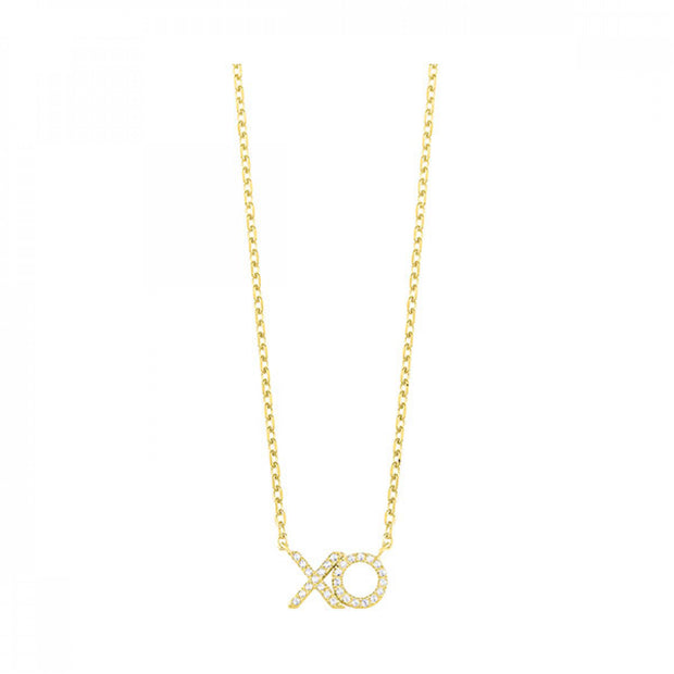 Yellow 10 Karat XO Pendant/Necklace With 28=0.07Tw - Van Drake Jewelers