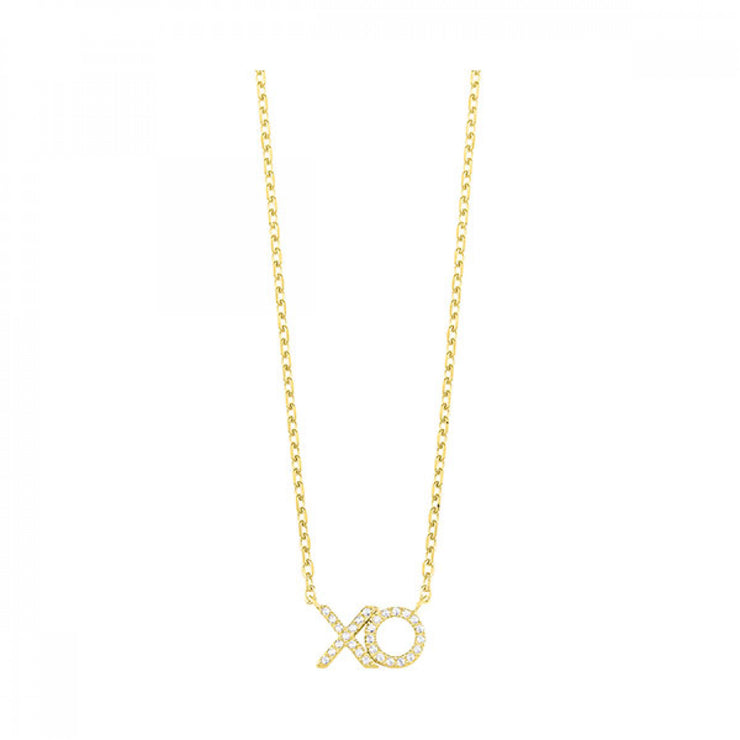 Yellow 10 Karat XO Pendant/Necklace With 28=0.07Tw - Van Drake Jewelers