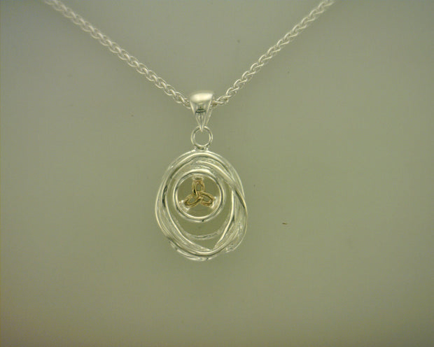 Sterling Silver/10K Small Cradle Of Life Pendant - Van Drake Jewelers