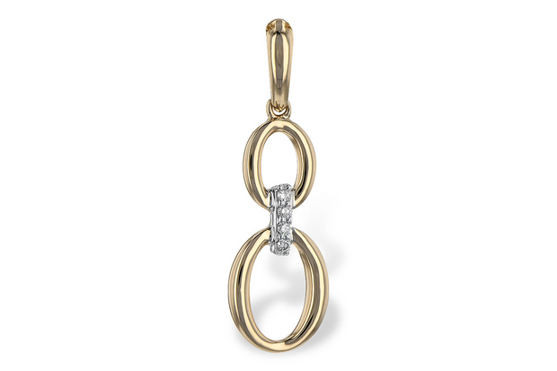 Yellow 14 Karat Pendant/Necklace With 4 = 0.02Tw R