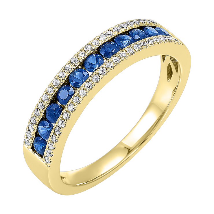 Lady's Yellow 14 Karat Sapphire & Diamond Fashion