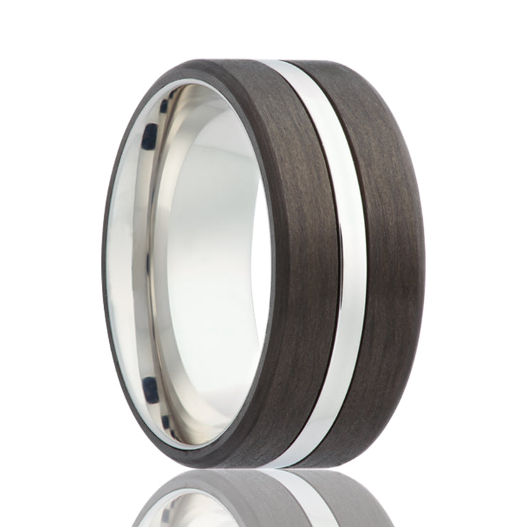 Cobalt & Carbon Fiber 8Mm Wide Ring Size 8.5 - Van Drake Jewelers