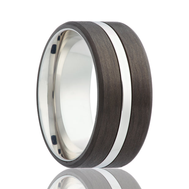 Cobalt & Carbon Fiber 8Mm Wide Ring Size 11 - Van Drake Jewelers