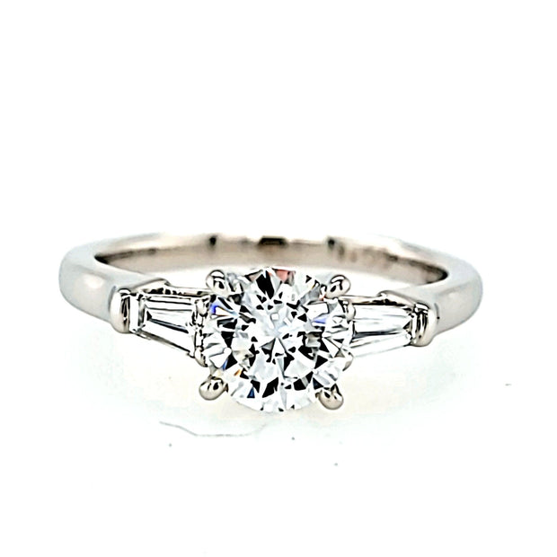 White 14 Karat Engagement Ring With One 1.05Ct Rou - Van Drake Jewelers