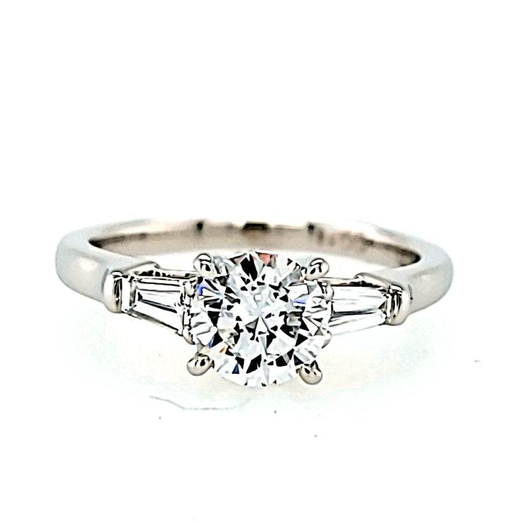 White 14 Karat Engagement Ring With One 1.05Ct Rou