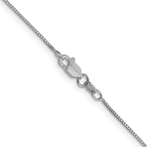 White 14 Karat 0.9 Mm Box Chain Length 20