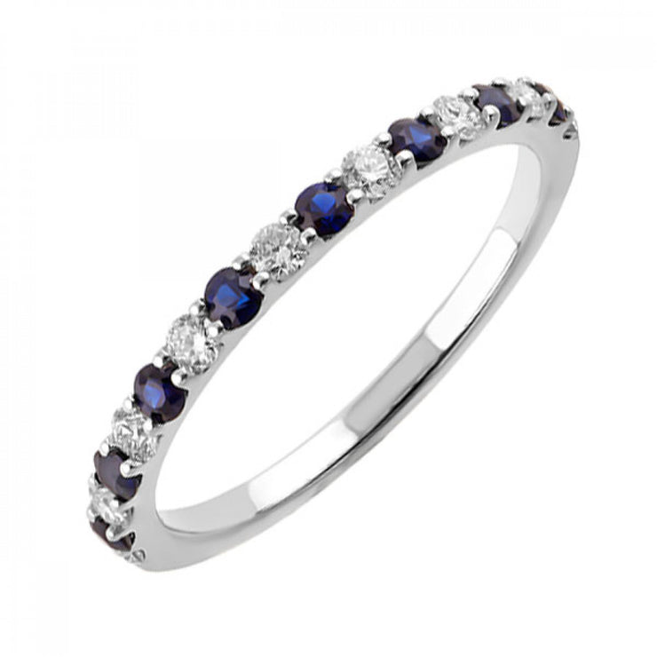 Lady's White 10 Karat Sapphire & Diamond Fashion R - Van Drake Jewelers