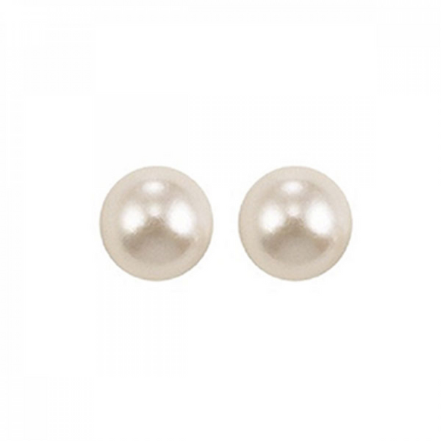 White 14 Karat 7Mm Freshwater Pearl Stud Earrings