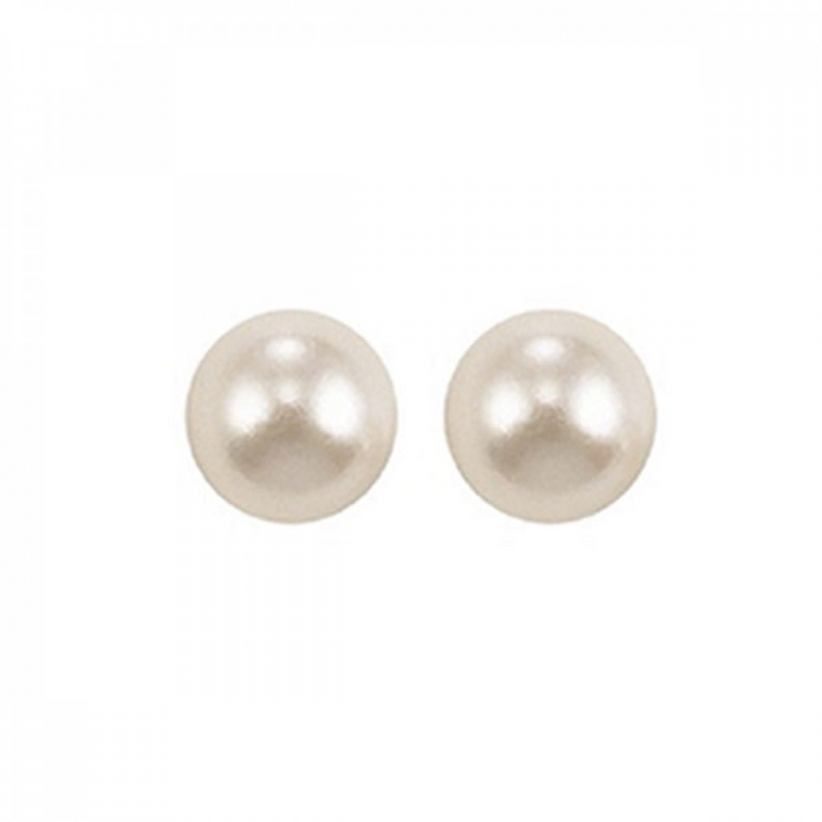 White 14 Karat 7Mm Freshwater Pearl Stud Earrings