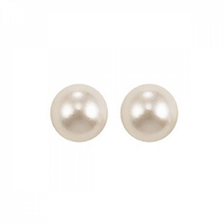 Lady's White 14 Karat 7Mm Pearl Stud Earrings