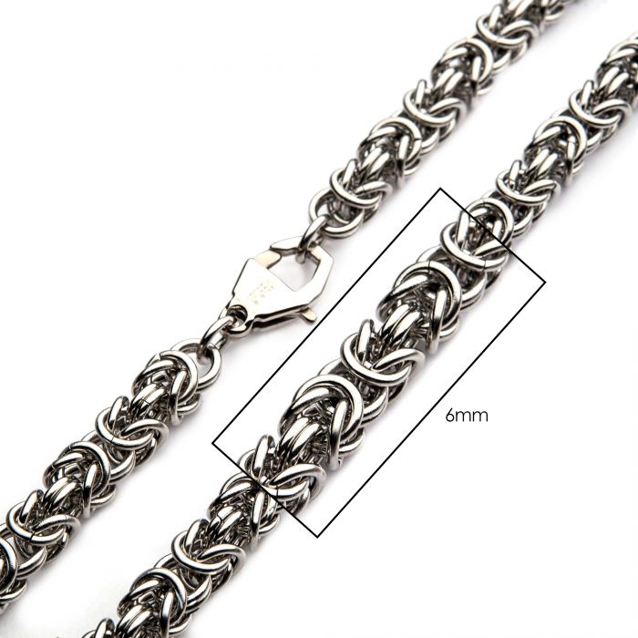 Stainless Steel 6Mm Steel King Byzantine Chain Nec