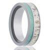 Tungsten Flat Band With A 3Mm Antler Inlay And A 2