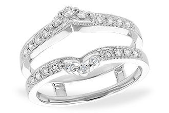 Lady's White 14 Karat Guard Ring Wedding Ring With