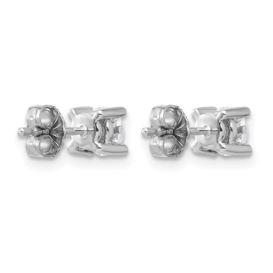 White 14 Karat Stud Earrings With 2 = 0.75Tw Round