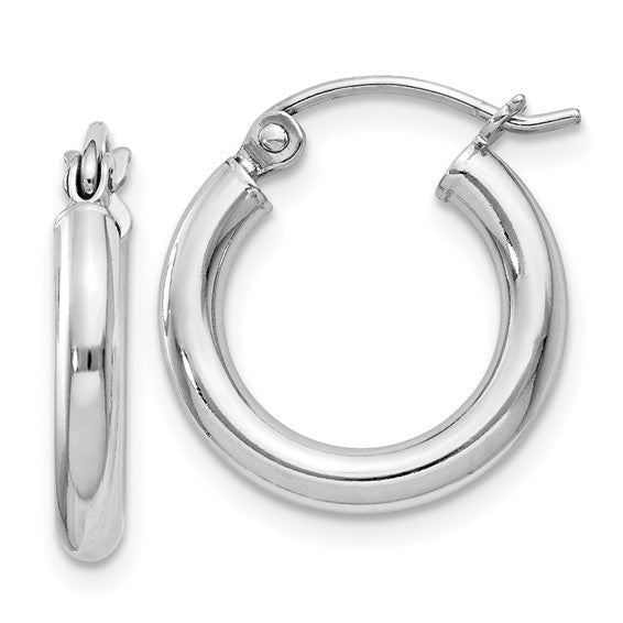 Sterling Silver 2.5Mm X 15Mm Tubular Hoop Earrings - Van Drake Jewelers