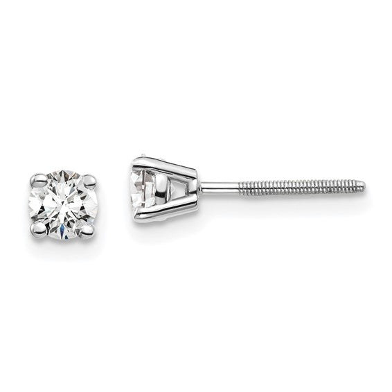 Lady's White 14 Karat 4 Prong Double Gallery Stud