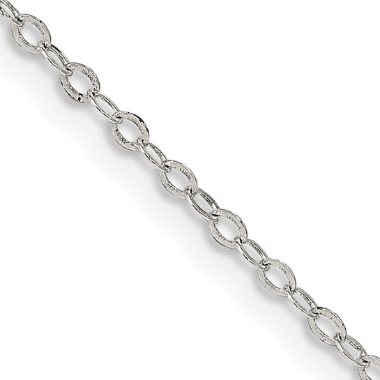 Sterling Silver 1.5Mm Flat Open Oval Cable Chain 1