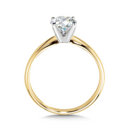Yellow 14 Karat Solitaire Ring With One = 1.00Ct R