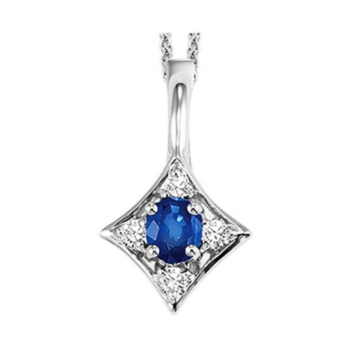 Lady's White 14 Karat Sapphire & Diamond Necklace - Van Drake Jewelers