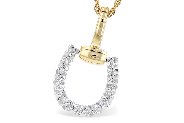 Two-Tone 14 Karat Horseshoe Pendant/Necklace With