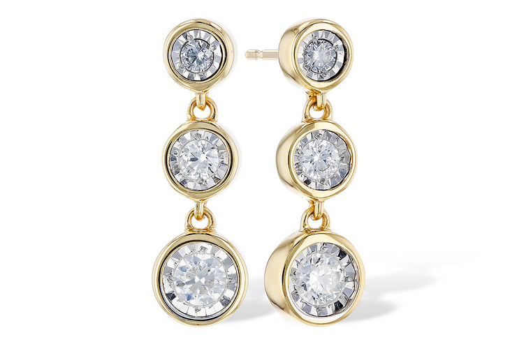 Lady's Yellow 14 Karat Trinity Earrings With 6 0.2