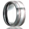 Tungsten Beveled Edge Band, High Polish Bevels And