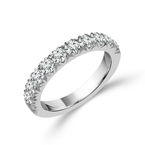 Lady's White 14 Karat Prong Set Anniversary Ring W