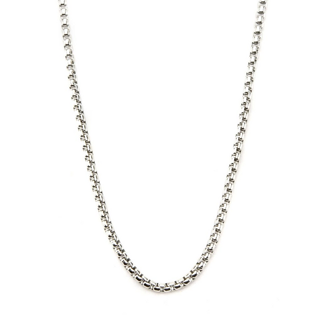 Stainless Steel Bold Round Box Chain 24"Long.