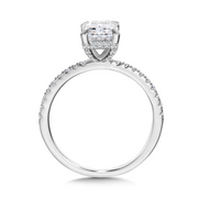 White 14 Karat Hidden Halo Ring With One = 2.03Ct
