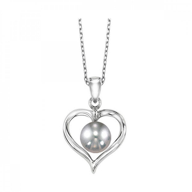 Lady's Sterling Silver Yangtze Grey Pearl Necklace