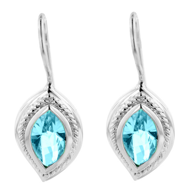 Sterling Silver Blue Topaz Earrings