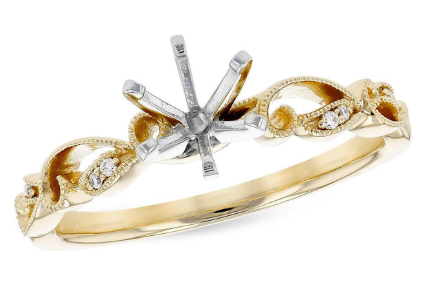 Lady's Yellow 14 Karat Semi-Mount Engagement Ring - Van Drake Jewelers