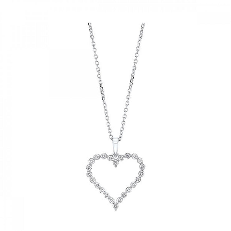 White 14 Karat Diamond Heart Pendant/Necklace With - Van Drake Jewelers