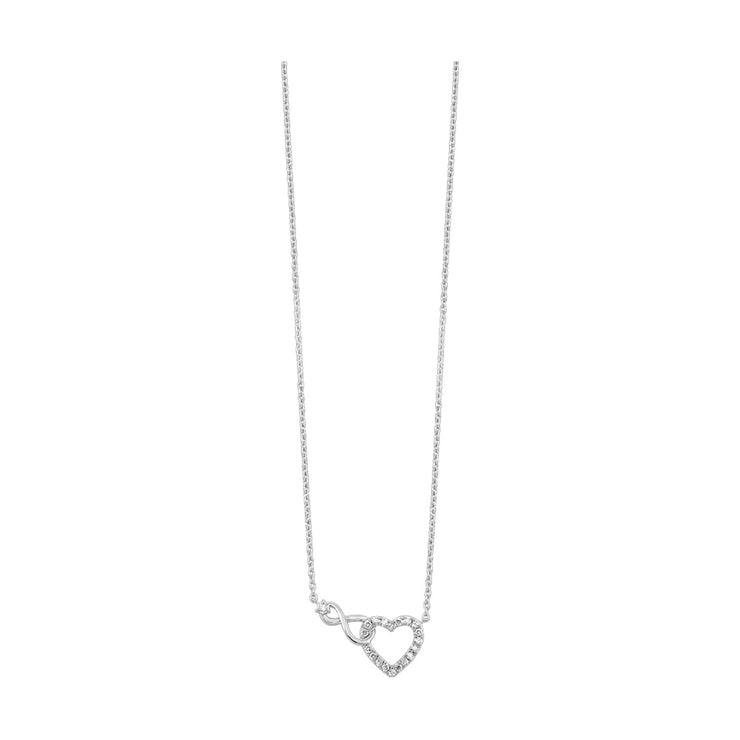Sterling Silver Infinity Heart Pendant/Necklace Wi - Van Drake Jewelers