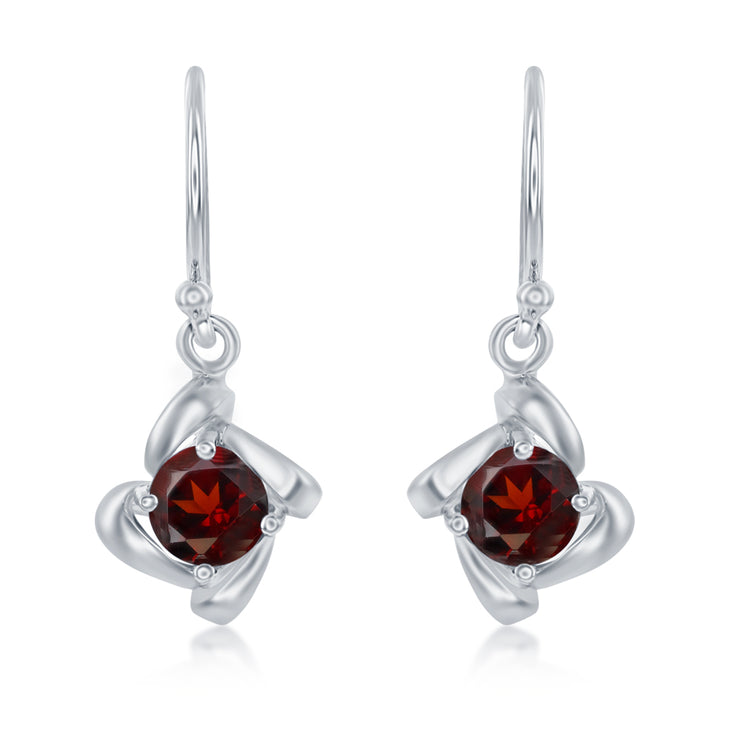 Sterling Silver Garnet Earrings