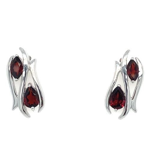 Sterling Silver Garnet Earrings