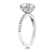 White 14 Karat Hidden Halo Ring With One = 1.55Ct