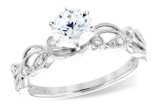Lady's White 14 Karat Semi-Mount Engagement Ring W - Van Drake Jewelers
