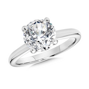 White 14 Karat Solitaire Ring With One = 3.01Ct Ro