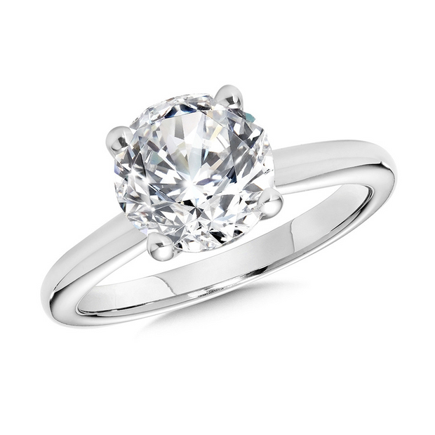 White 14 Karat Solitaire Ring With One = 3.01Ct Ro