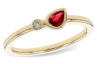 Lady's Yellow 14 Karat Ruby & Diamond Fashion Ring