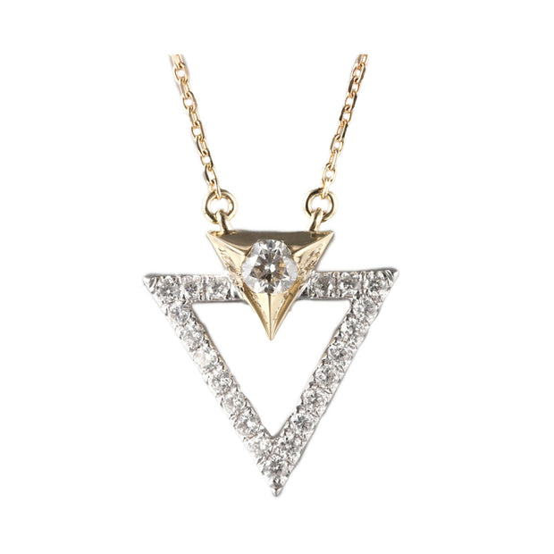 Two-Tone 14 Karat Pendant/Necklace Length 18 With