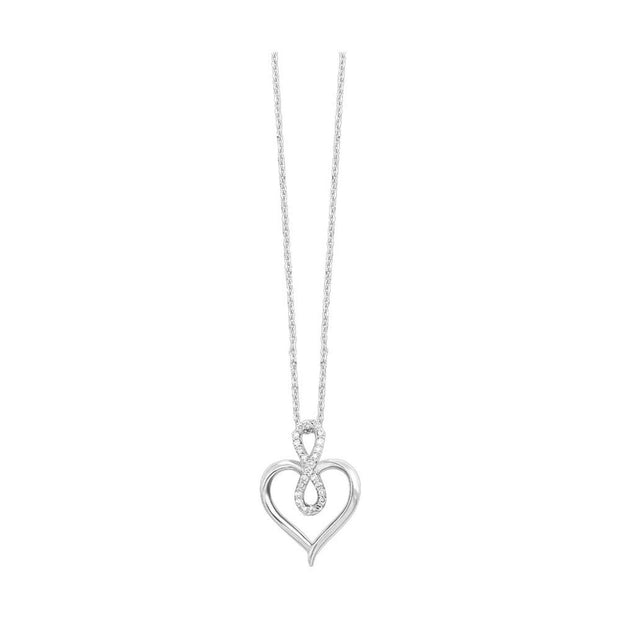 Sterling Silver Infinity Heart Pendant/Necklace Le