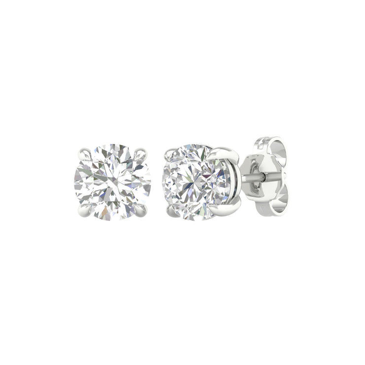 White 14 Karat 4-Prong Stud Earrings With 2=2.00Tw