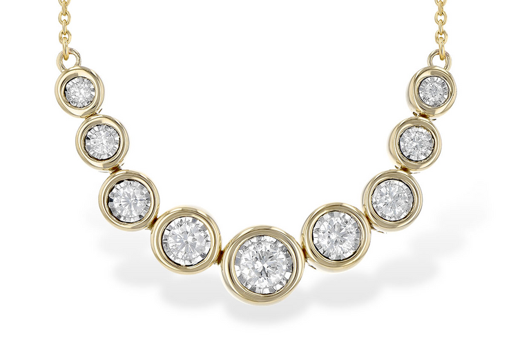 Yellow 14 Karat Smile Necklace Length 18 With 9 =