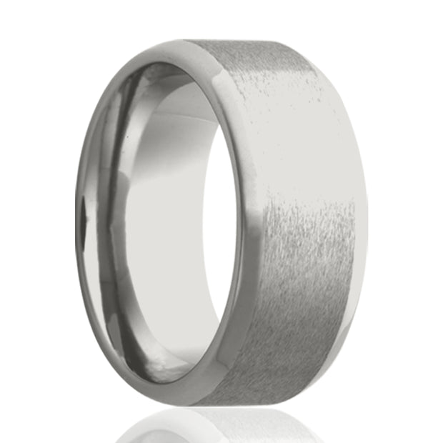 Cobalt Satin 8Mm Beveled Edge Ring Size 11.5 - Van Drake Jewelers