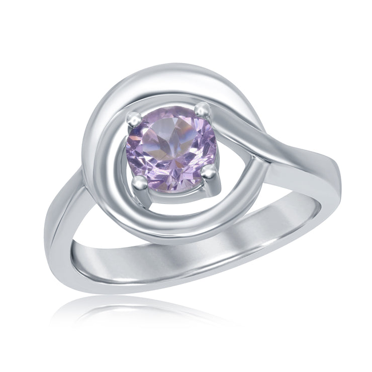 Lady's Sterling Silver Amethyst Ring - Van Drake Jewelers
