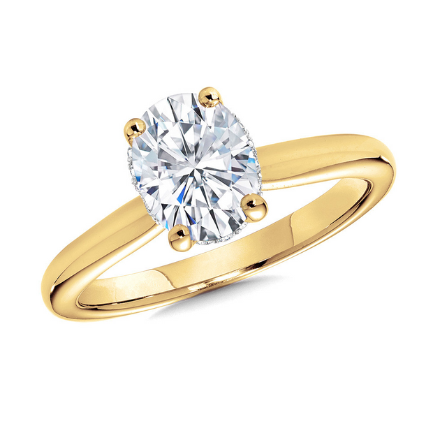 Yellow 14 Karat Solitaire Ring With One = 2.04Ct O